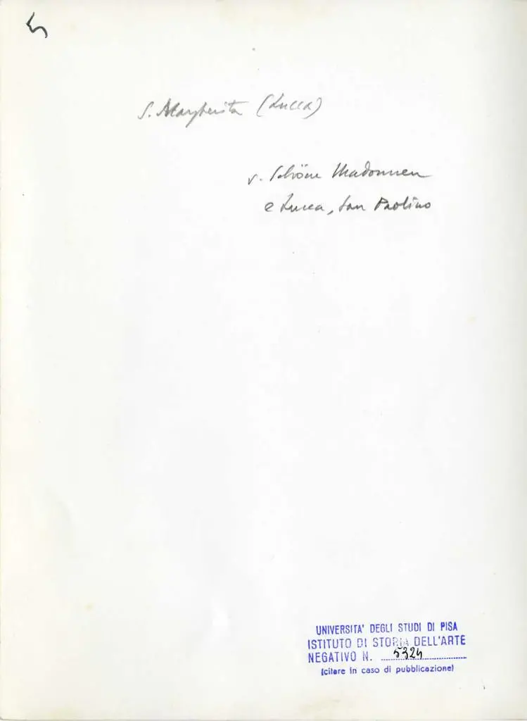 Universit&agrave; di Pisa. Dipartimento di Storia delle Arti , S. Margherita (Lucca)