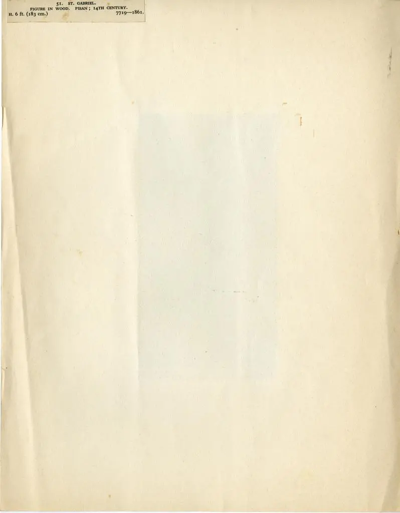 Anonimo , 51. St. Gabriel. Figure in wood. Pisan; 14th Century. H. 6 ft. (183 cm) 7719-1861