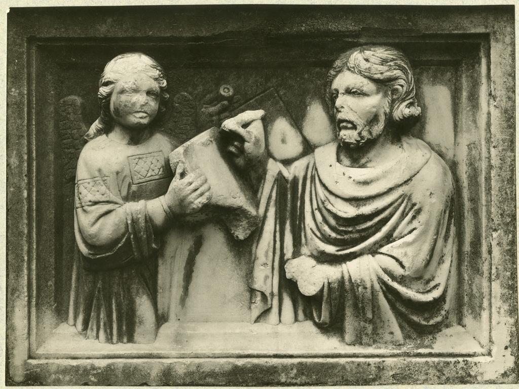 Anonimo sec. XIII/ XIV , San Luca Evangelista e angelo