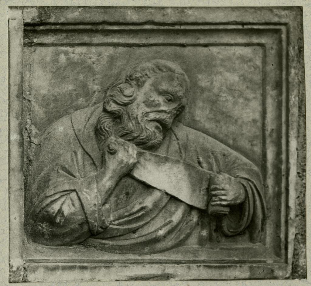 Anonimo sec. XIII/ XIV , Figura maschile con cartiglio