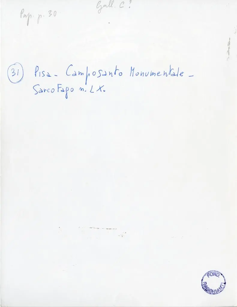 Anonimo , 31. Pisa - Camposanto Monumentale - Sarcofago n. LX
