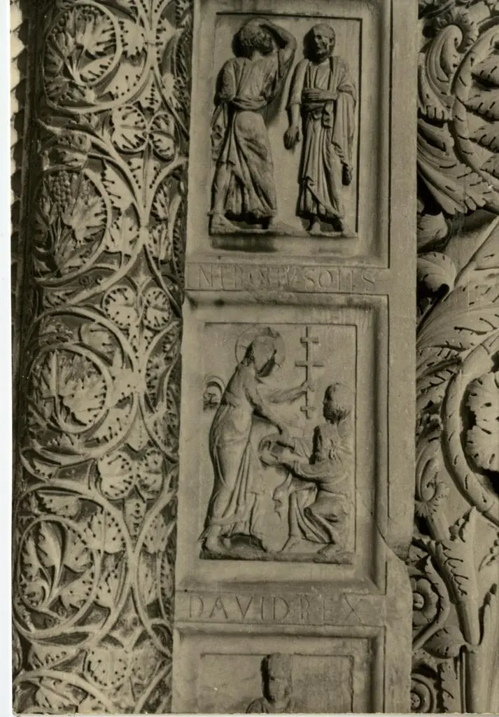 Anonimo , Anonimo italo-bizantino - sec. XIII - Apostoli che assistono all'Ascensione; Discesa agli inferi