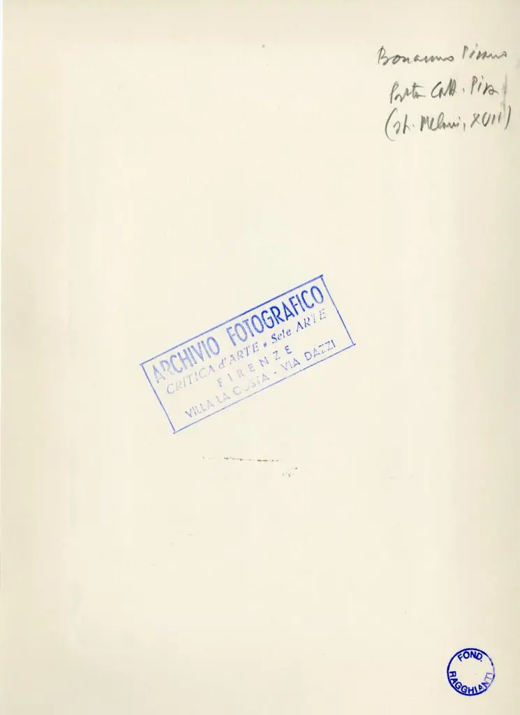 Anonimo , Bonanno Pisano. Porta Catt. Pisa (st. Meloni, XVII)