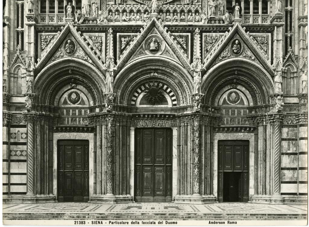 Anderson , Siena - Particolare della facciata del Duomo