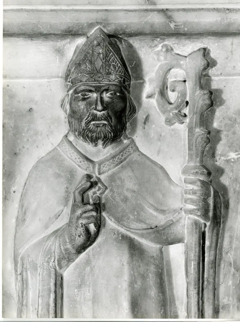 Agostino di Giovanni, bottega , Sant'Atto benedicente fra due angeli