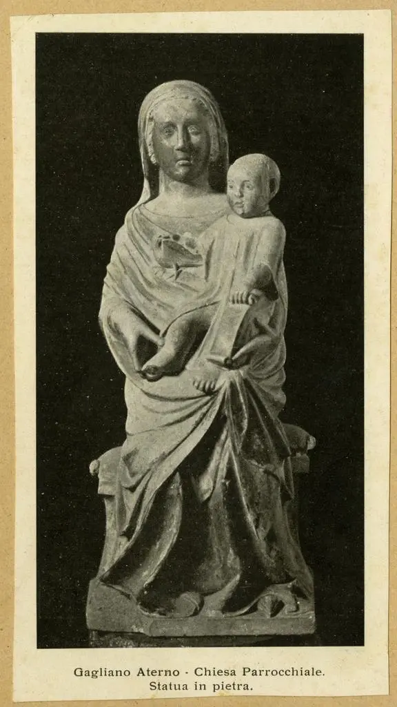 Anonimo , Gagliano Aterno - Chiesa Parrocchiale. Statua in pietra