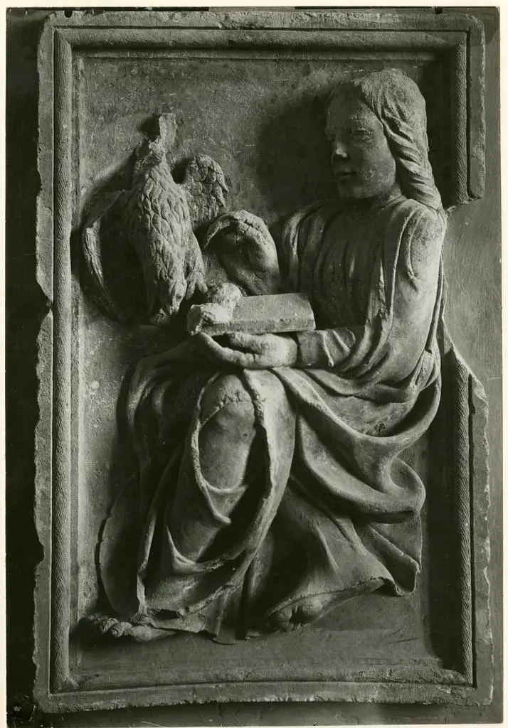 Anonimo sec. XIV/ XV , San Giovanni Evangelista e l'aquila