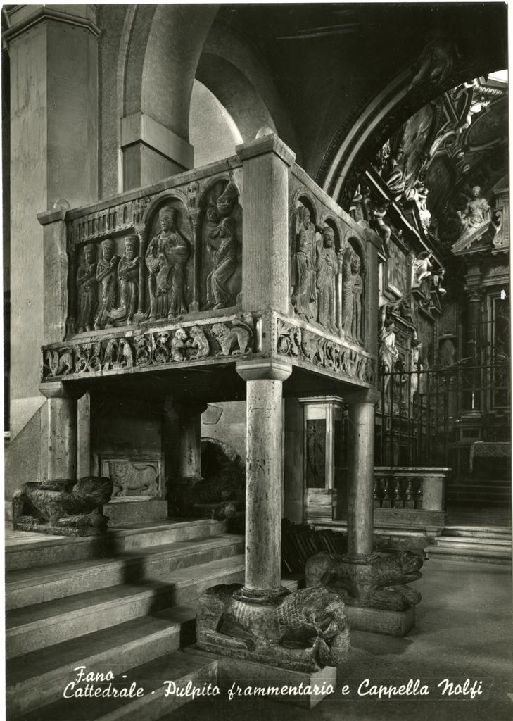 Alterocca , Fano - Cattedrale - Pulpito frammentario e Cappella Nolfi