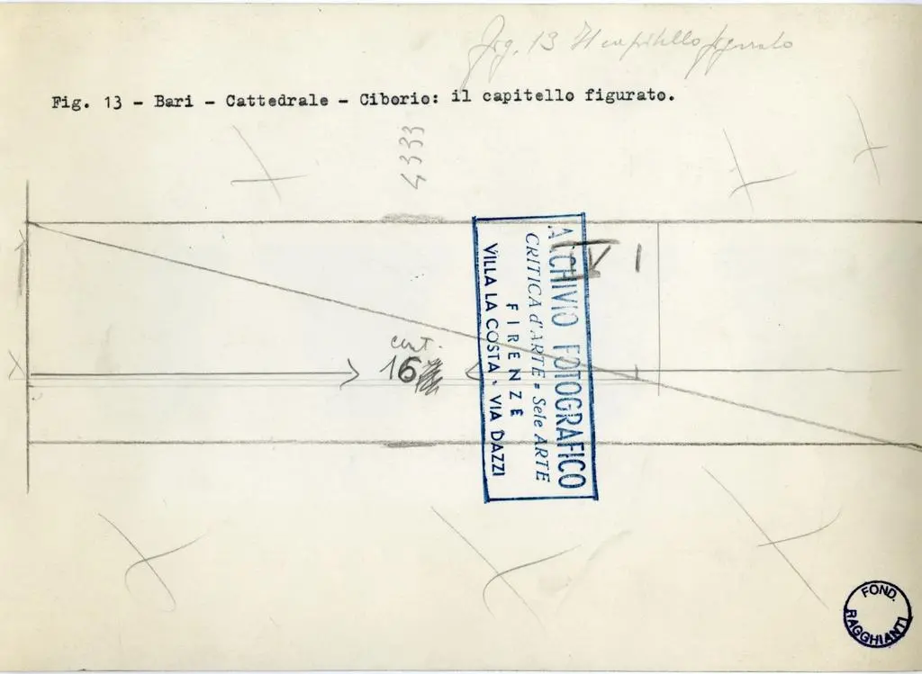Anonimo , Fig. 13 - Bari - Cattedrale - Ciborio: il capitello figurato