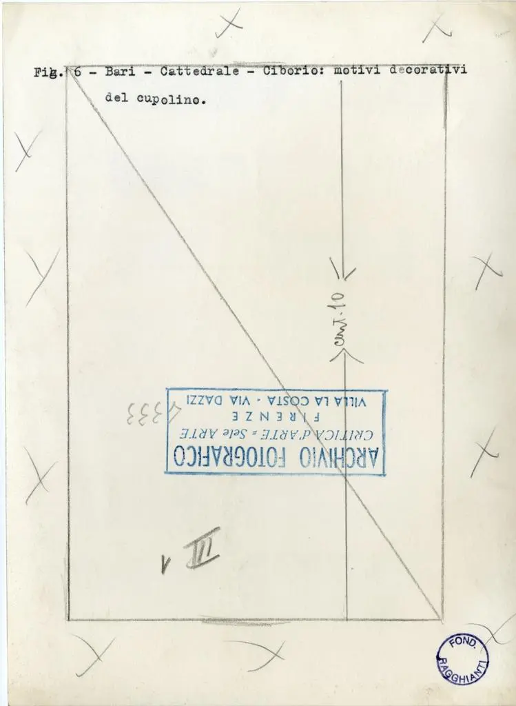 Anonimo , Fig. 6 - Bari - Cattedrale - Ciborio: motivi decorativi del cupolino