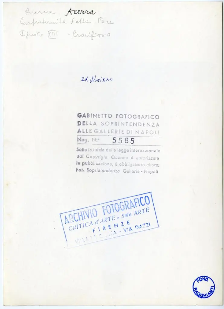 Fototeca della Soprintendenza speciale per il patrimonio storico, artistico ed etnoantropologico e per il Polo museale della citt&agrave; di Napoli , Acerra, Confraternita della Pace - Ignoto XIII - Crocifisso