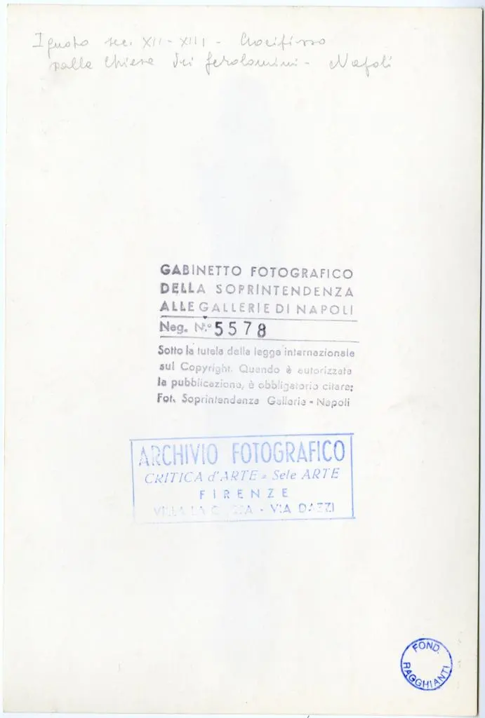 Fototeca della Soprintendenza speciale per il patrimonio storico, artistico ed etnoantropologico e per il Polo museale della città di Napoli , Ignoto sec. XII-XIII - Crocifisso dalla Chiesa dei Gerolomini - Napoli