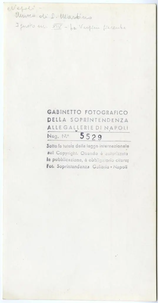 Fototeca della Soprintendenza speciale per il patrimonio storico, artistico ed etnoantropologico e per il Polo museale della citt&agrave; di Napoli , Napoli - Museo di S. Martino - Ignoto sec. XIV - La Vergine giacente