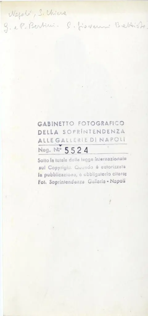 Fototeca della Soprintendenza speciale per il patrimonio storico, artistico ed etnoantropologico e per il Polo museale della citt&agrave; di Napoli , Napoli, S. Chiara - G. e P. Bertini - S. Giovanni Battista