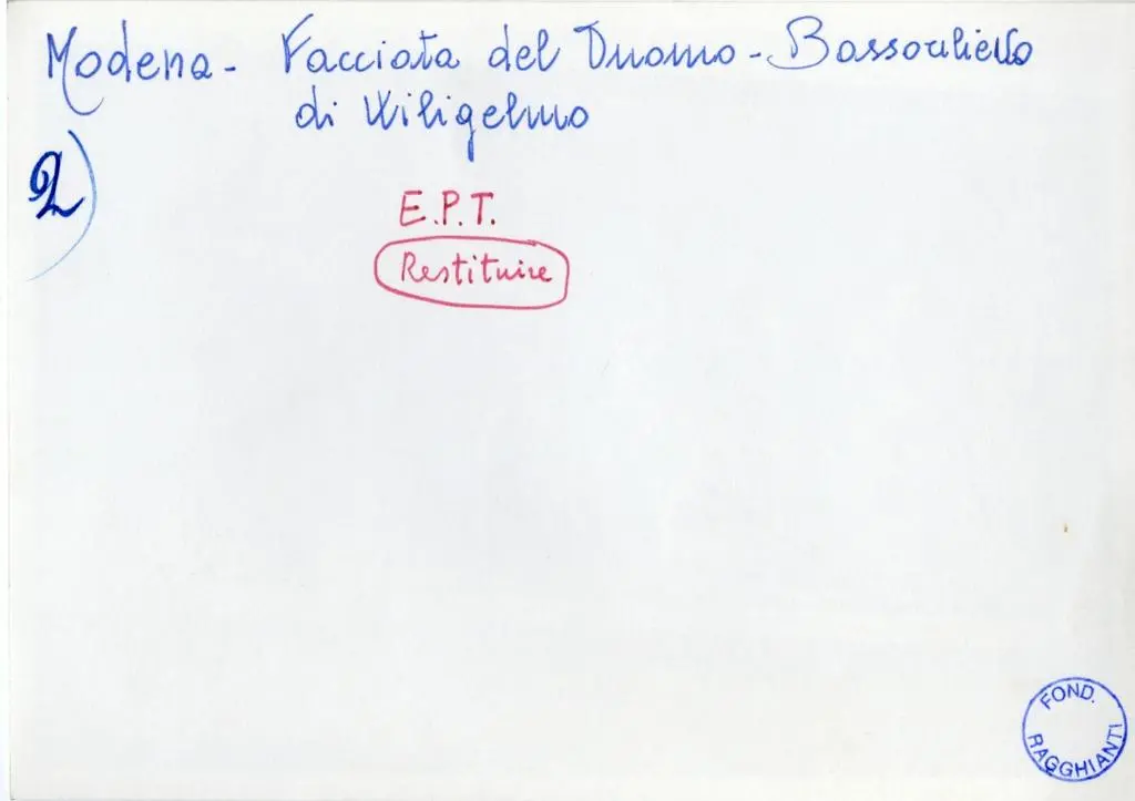 Anonimo , Modena - Facciata del Duomo - Bassorilievo di Wiligelmo