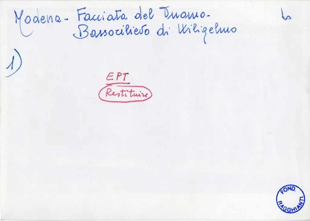 Anonimo , Modena - Facciata del Duomo - Bassorilievo di Wiligelmo