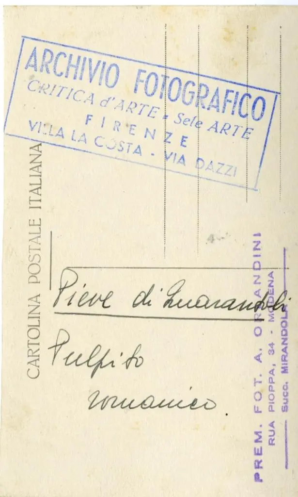 Studio fotografico Orlandini , Pieve di Quarantoli. Pulpito romanico