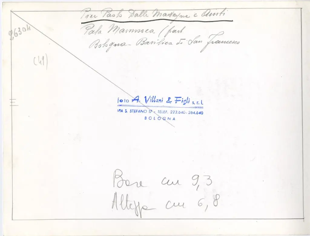 A. Villani e Figli , Pier Paolo Dalle Masegne e Aiuti. Pala Marmorea (part.) Bologna - Basilica di San Francesco