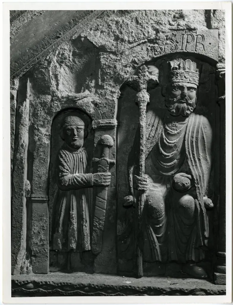 Vaghi, Luigi , Antelami Benedetto - scuola - sec. XIII - Carlo Magno e uno scudiero