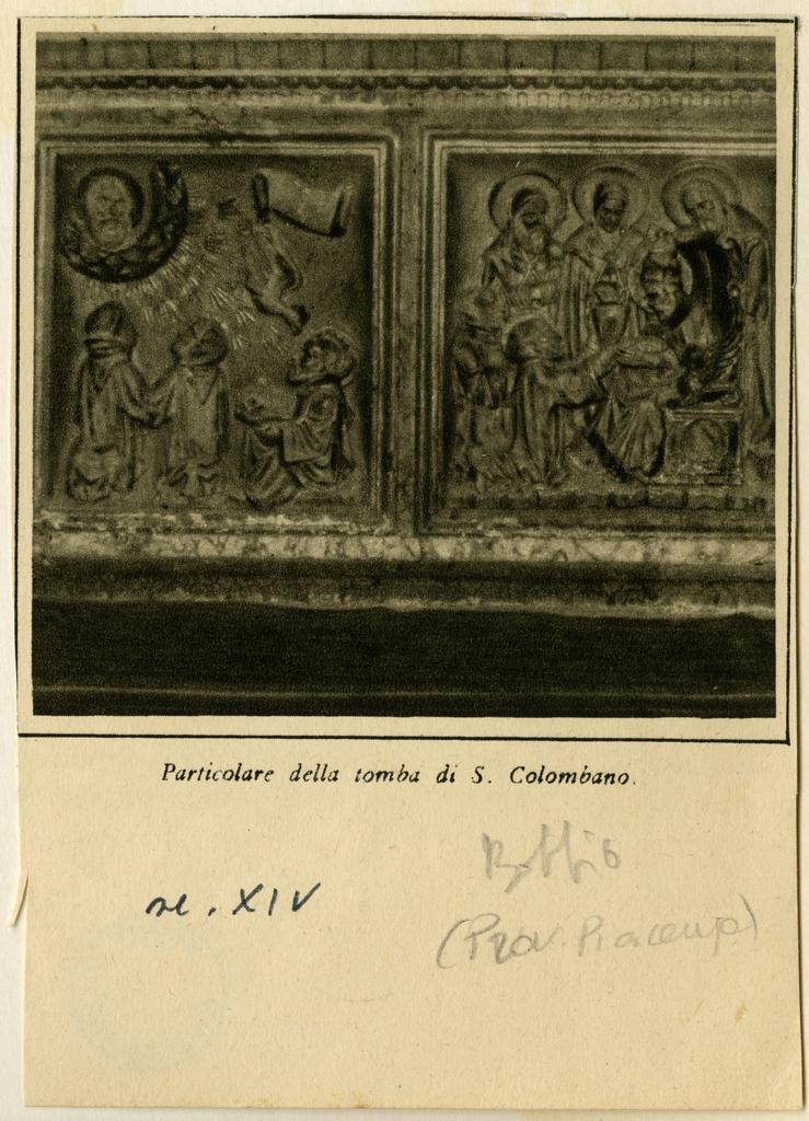 Giovanni de Patriarcis , San Colombano che scrive la Regola, Papa Onorio I incontra i monaci