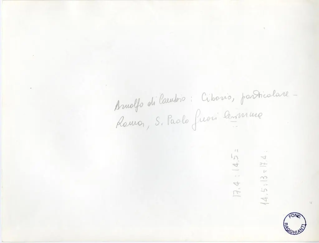 Anonimo , Arnolfo di Cambio: Ciborio, particolare - Roma, S. Paolo fuori le mura