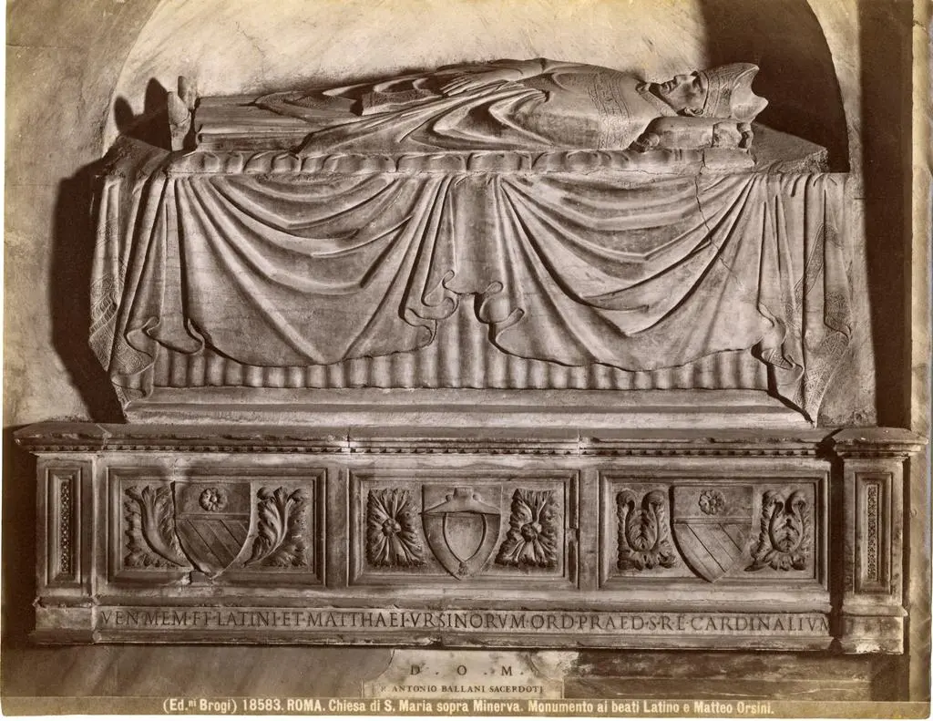 Agnolo di Ventura ; Paolo da Siena ; Anonimo romano sec. XIV , Ritratto funebre del Cardinale Matteo Orsini