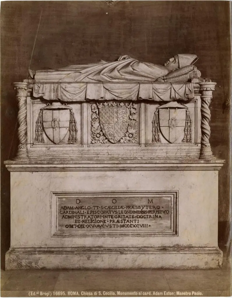 Brogi , Roma. Chiesa di S. Maria di S. Cecilia. Monumento al card. Adam Eston; Maestro Paolo.
