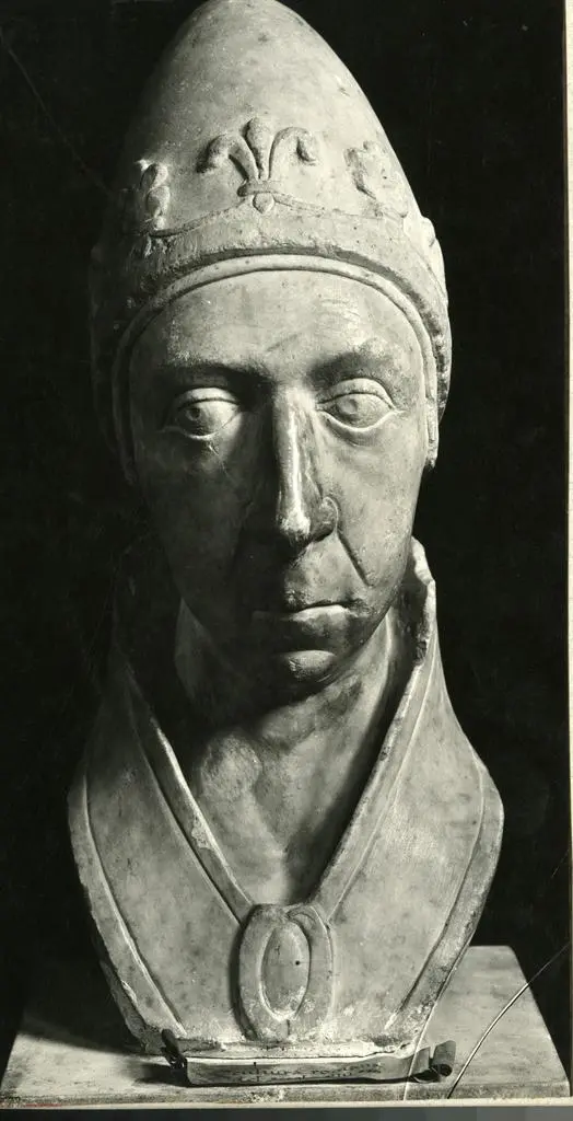 Anonimo , Anonimo - sec. XIV - Testa di vescovo