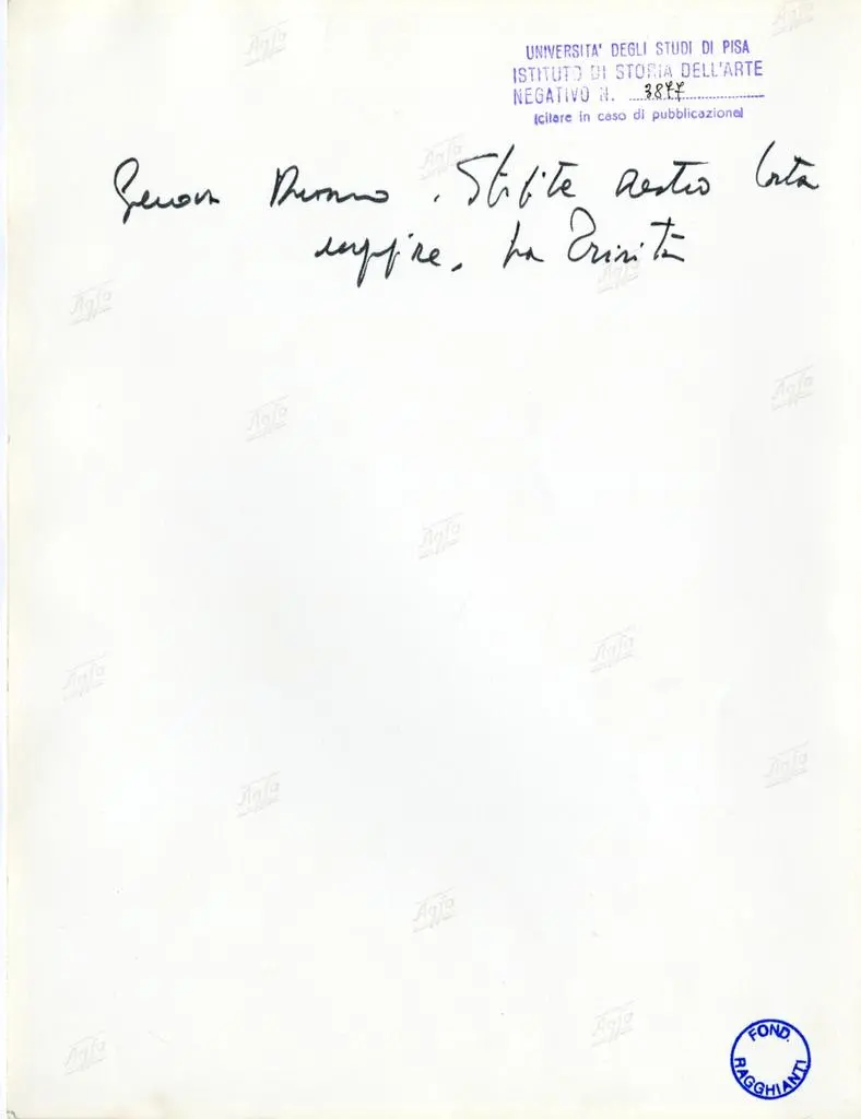 Universit&agrave; di Pisa. Dipartimento di Storia delle Arti , Genova - Duomo. Stipite destro porta Maggiore, la Trinit&agrave;