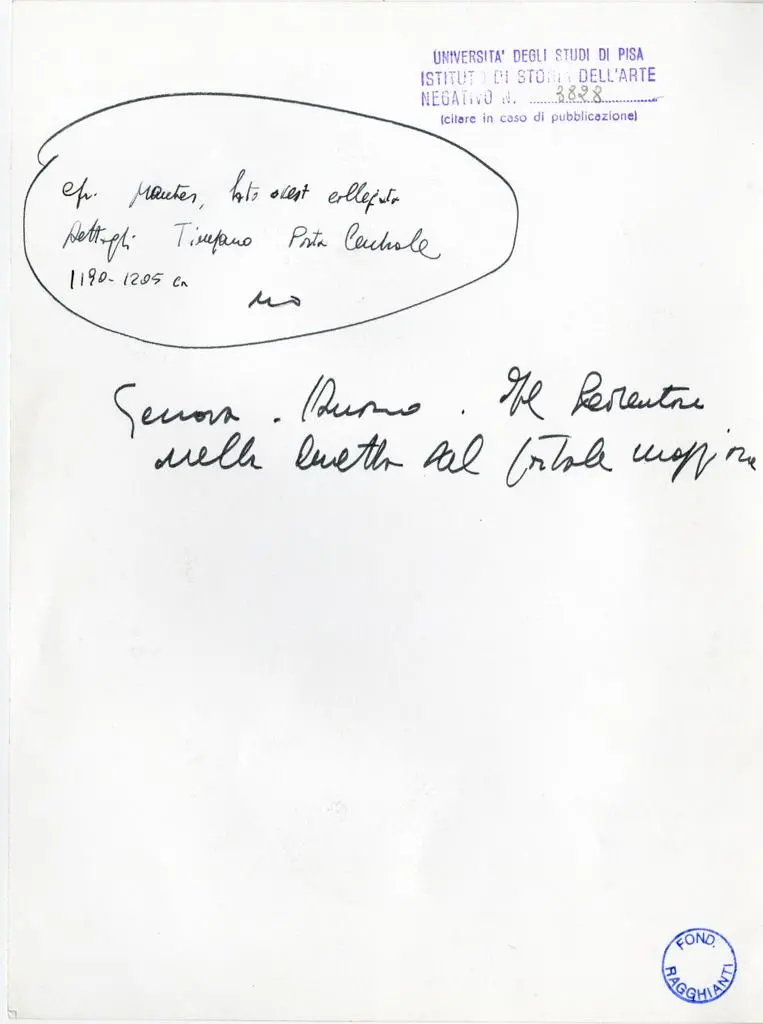 Universit&agrave; di Pisa. Dipartimento di Storia delle Arti , Genova - Duomo - Il Redentore della lunetta del portale maggiore