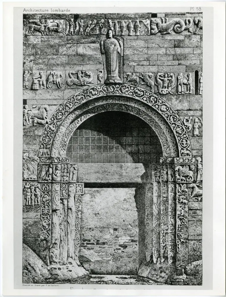 Anonimo , Pavia - S. Michele - Facciata, porta laterale dal lato destro