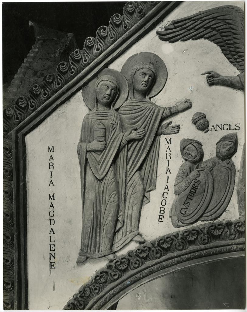 Anonimo , Anonimo lombardo - sec. XI - Maria Maddalena; Marie al sepolcro