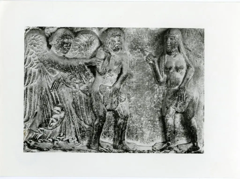 Anonimo , Wiligelmo - seguace - sec. XII - Cacciata di Adamo ed Eva dal paradiso terrestre