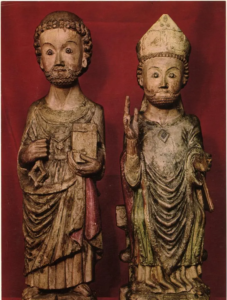 Anonimo , Anonimo valdostano - sec. XIII - Santo vescovo; San Pietro