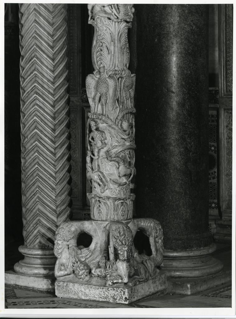 Anonimo sec. XII , Aquile, Motivi decorativi vegetali con leoni e uccelli, Telamoni, Cristo in mandorla tra angeli e Ruggero II