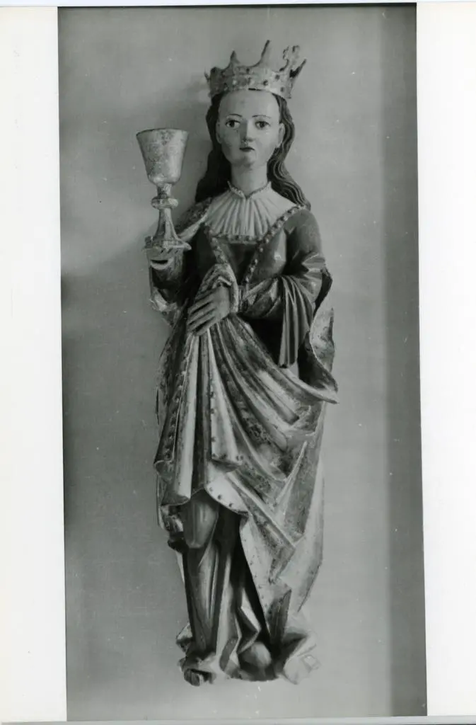 Rensi , Trento - Museo Diocesano. S. Barbara, scultura tardogotica da Val di Fiemme