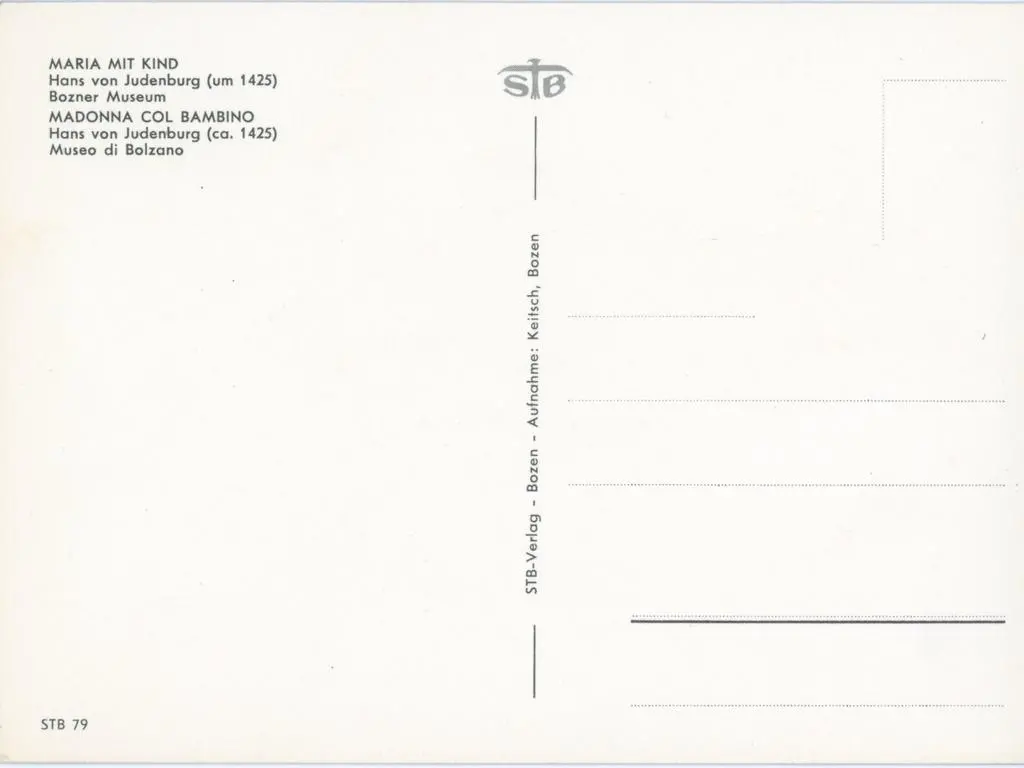 STB , Madonna col Bambino. Hans von Judenburg (ca. 1425). Museo di Bolzano