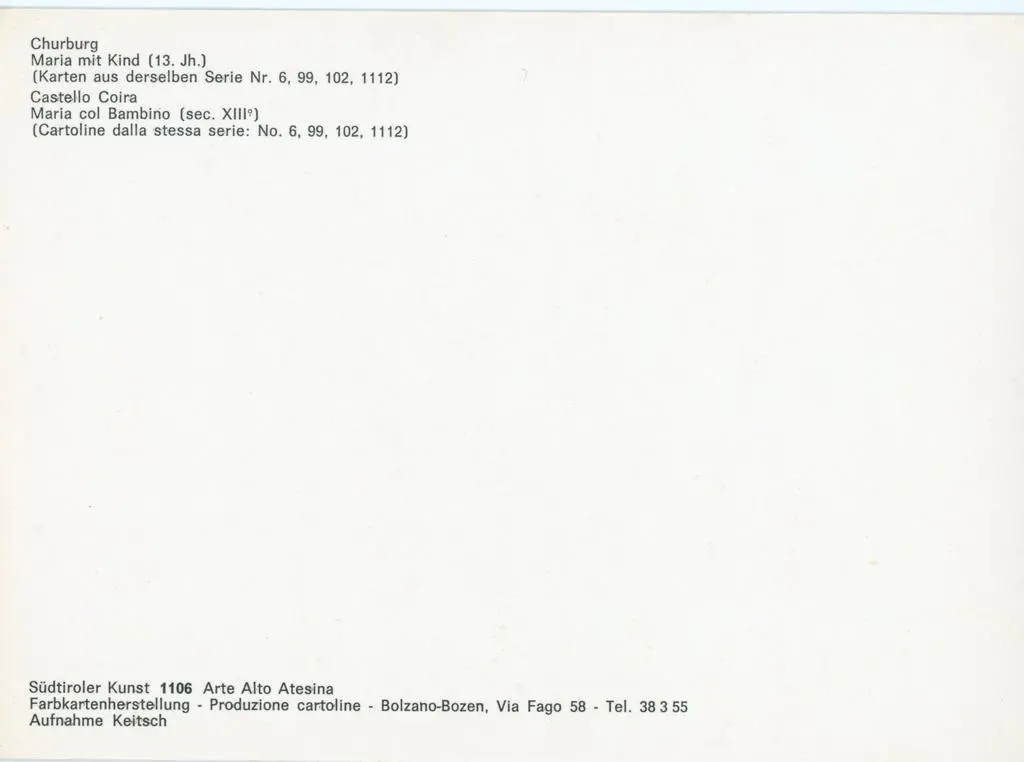 Arte Alto Atesina , Castello Coira - Maria col Bambino (sec. XIII&deg;)