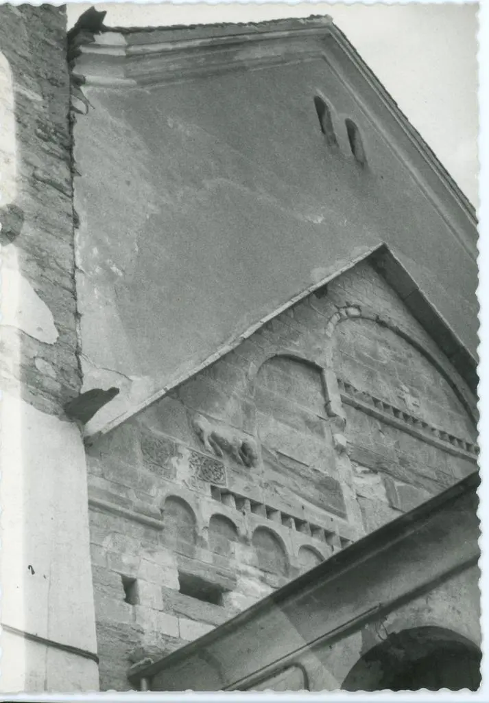 Anonimo , Anonimo - sec. XIII - facciata e torre campanaria