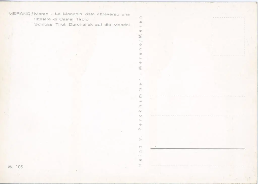 Perckhammer Heinz von , Merano - La Mendola vista attraverso una finestra di Castel Tirolo