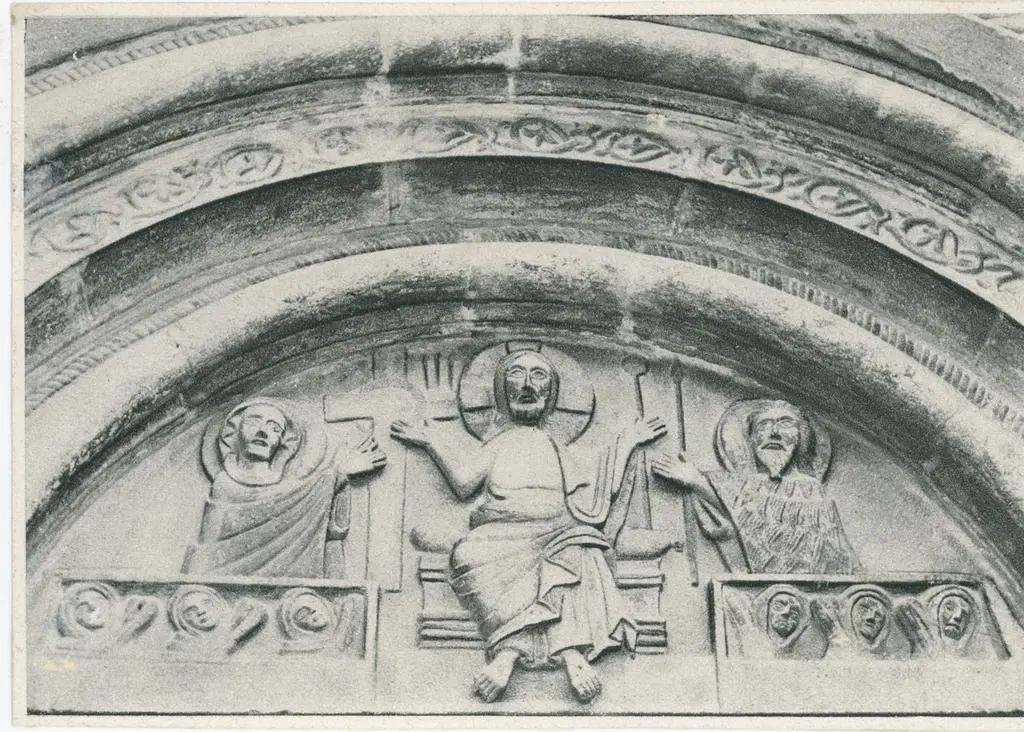 Publifoto , Gemona (Udine) un bassorilievo del '300