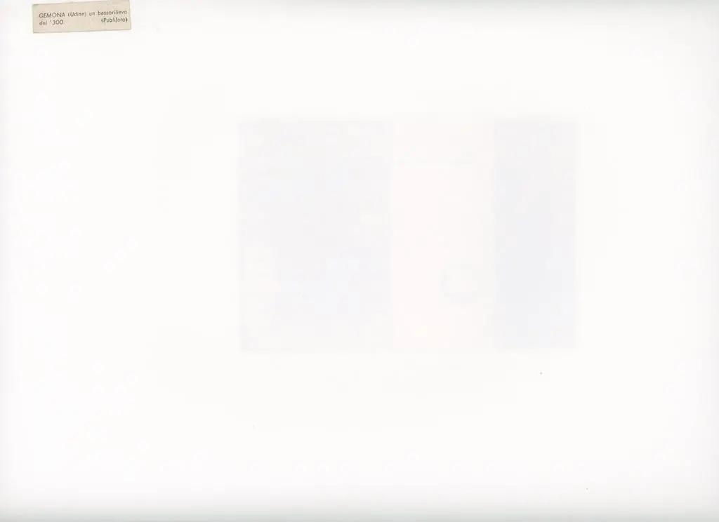 Publifoto , Gemona (Udine) un bassorilievo del '300