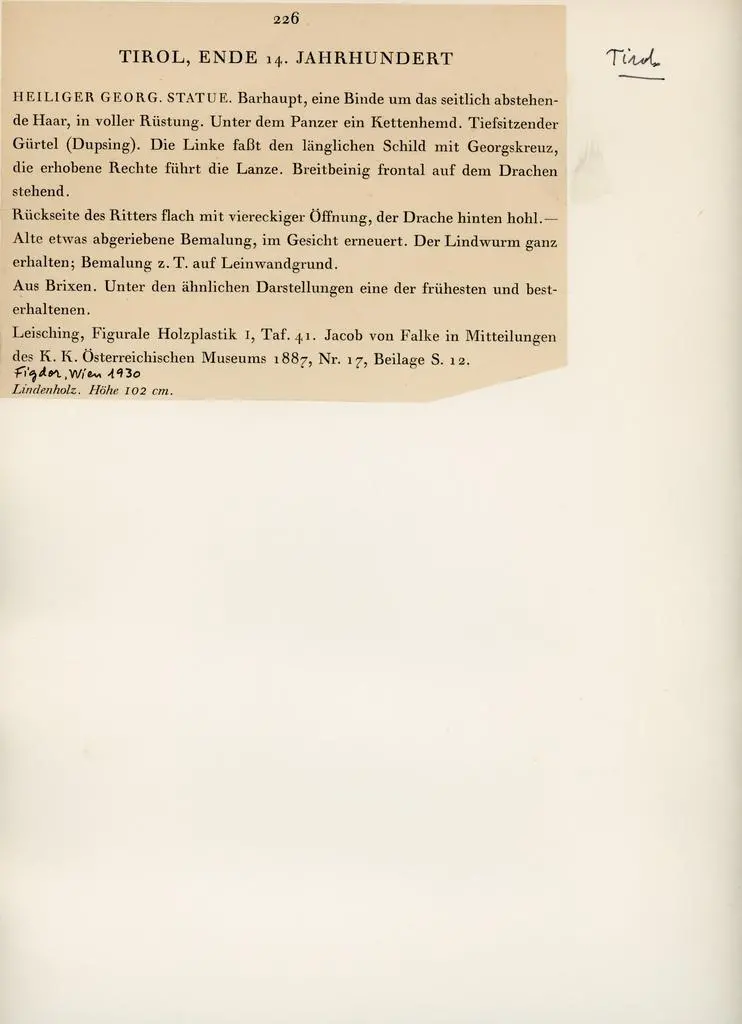 Anonimo , Anonimo - sec. XIV - San Giorgio e il drago