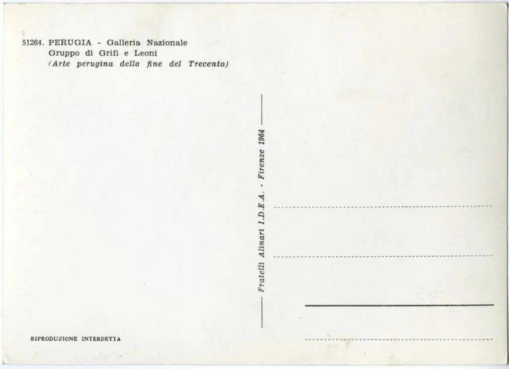Alinari, Fratelli , Perugia - Galleria Nazionale - Gruppo di Grifi e Leoni (Arte perugina della fine del Trecento)