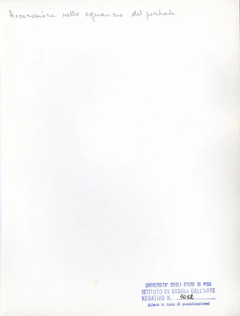 Universit&agrave; di Pisa. Dipartimento di Storia delle Arti , Sguancio nel portale