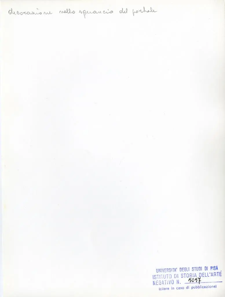 Universit&agrave; di Pisa. Dipartimento di Storia delle Arti , decorazione nello sguancio del portale