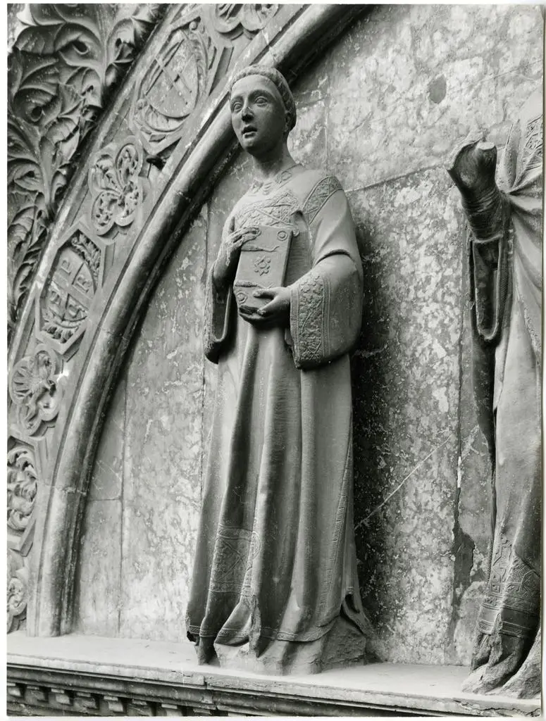 Anonimo toscano sec. XIV , San Lodovico di Tolosa, San Lorenzo, Sant'Ercolano, Grifone alato, Sirena bicaudata, Stemmi, Motivi decorativi fitomorfi, Angelo con cane