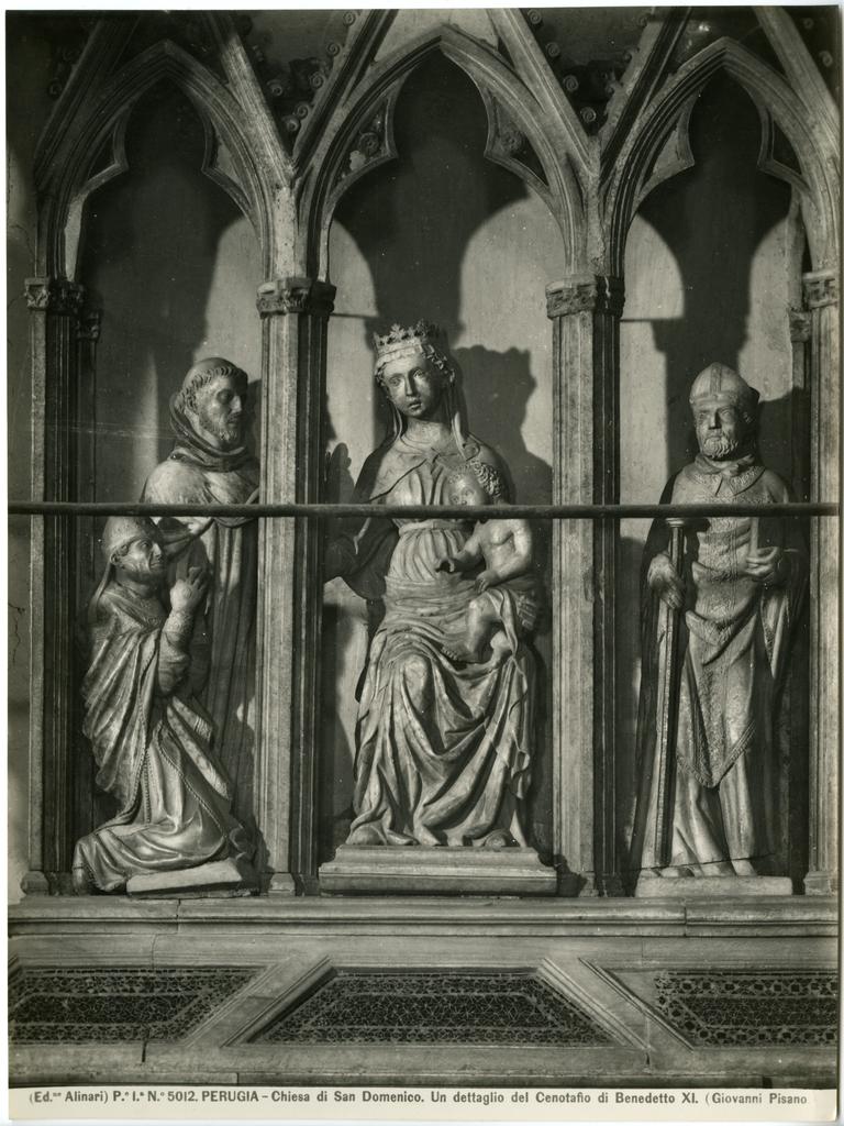 Anonimo sec. XIV , Madonna con Bambino in trono, San Benedetto, San Domenico e papa Benedetto XI