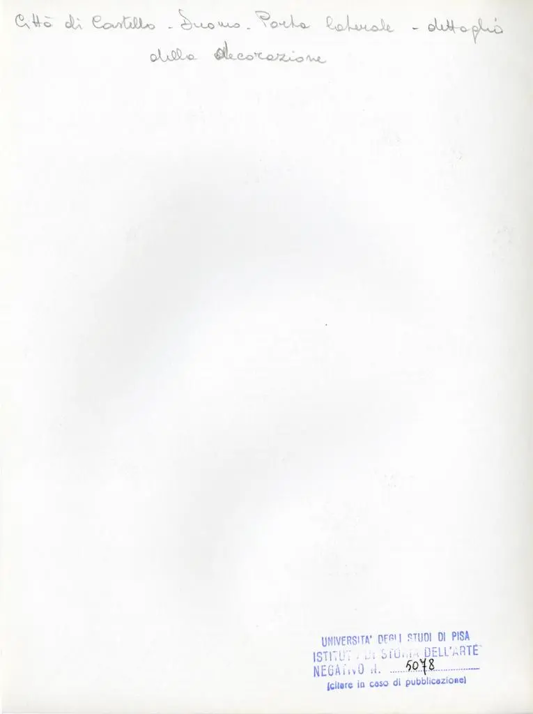 Universit&agrave; di Pisa. Dipartimento di Storia delle Arti , Citt&agrave; di Castello - Duomo - Porta laterale - dettaglio della decorazione