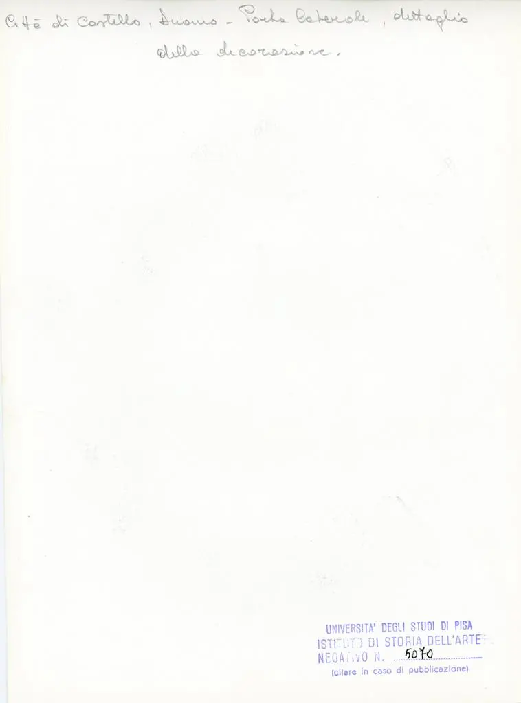 Universit&agrave; di Pisa. Dipartimento di Storia delle Arti , Citt&agrave; di Castello, Duomo - Porta laterale, dettaglio della decorazione